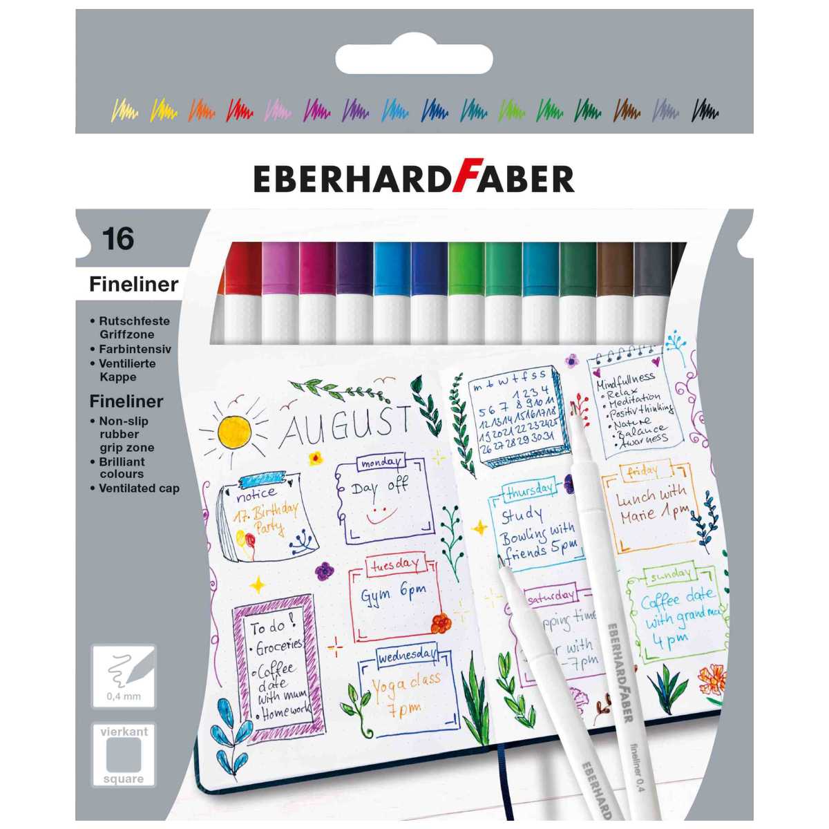 EBERHARD FABER Fineliner 0,4mm 16 Farben