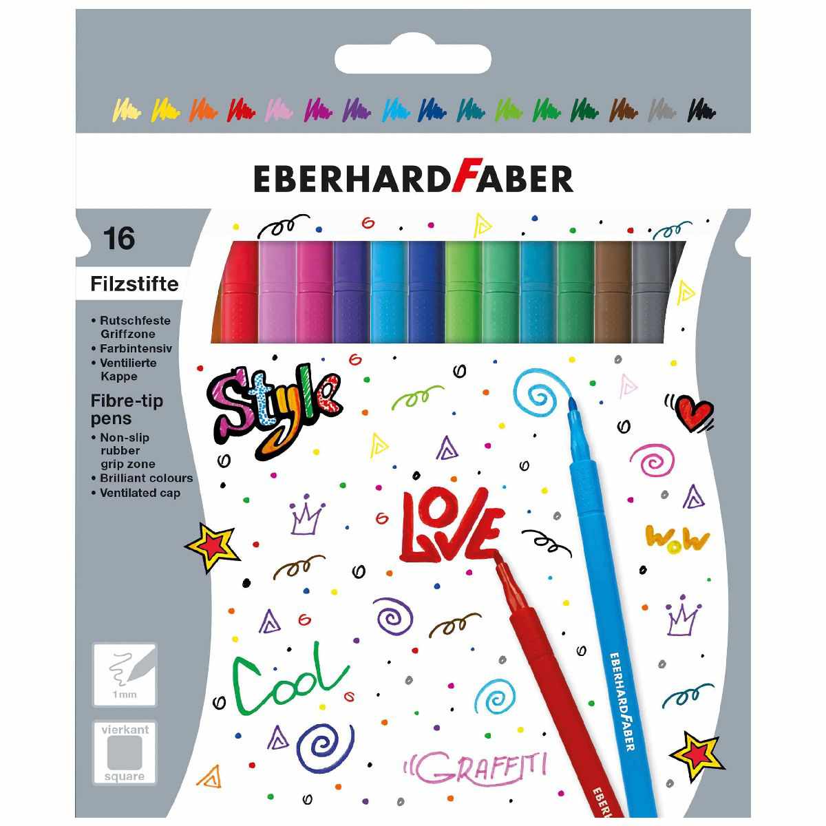 EBERHARD FABER Fasermaler / Filzstifte 16 Stück 1,0mm