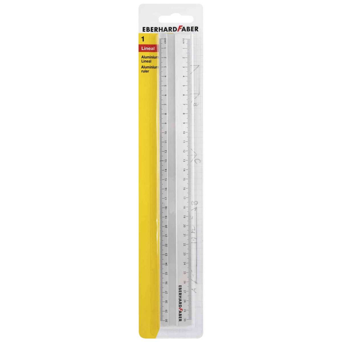 EBERHARD FABER Aluminiumlineal 30cm für Links- und Rechtshänder