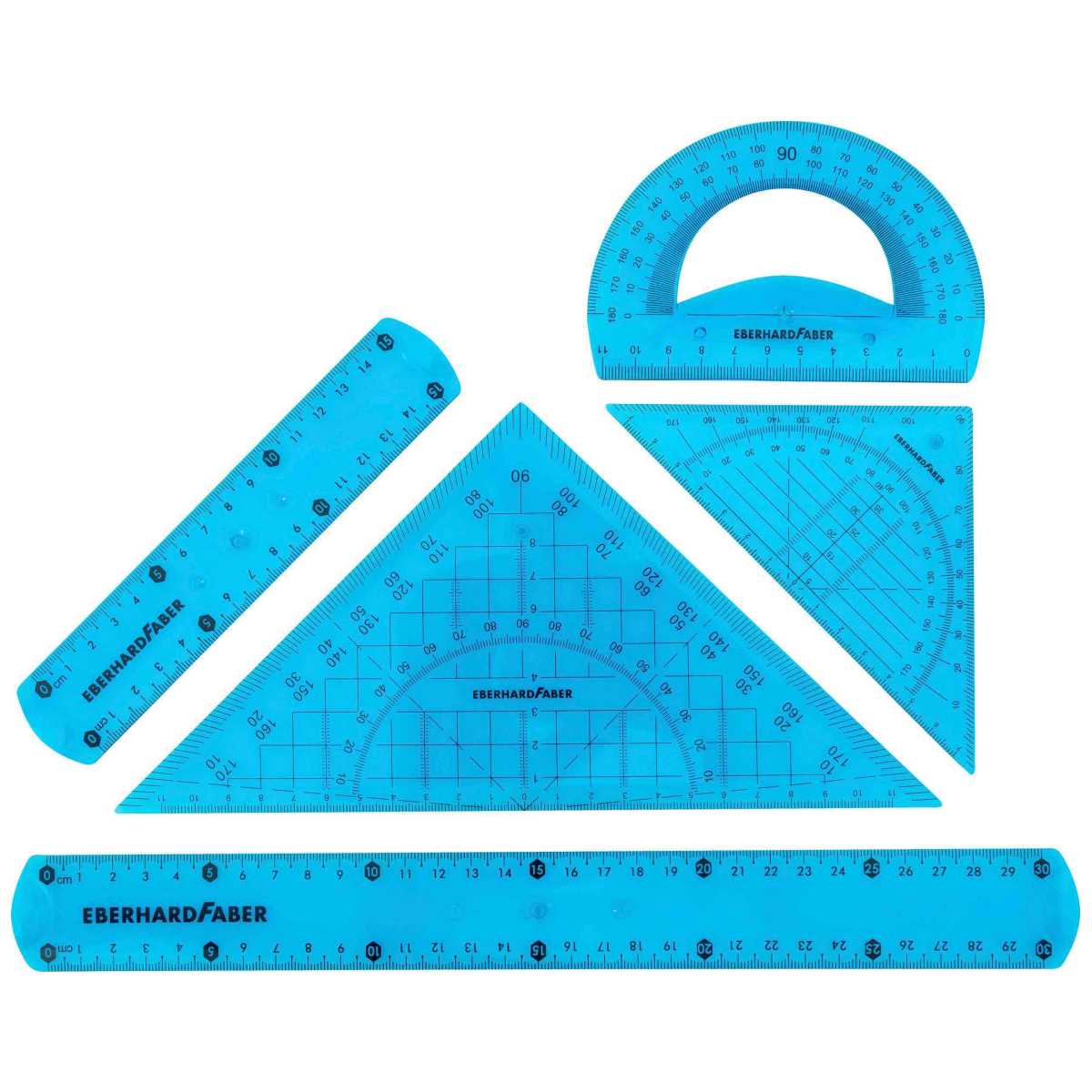 EBERHARD FABER Geometrieset 5-teilig blau superflexibel