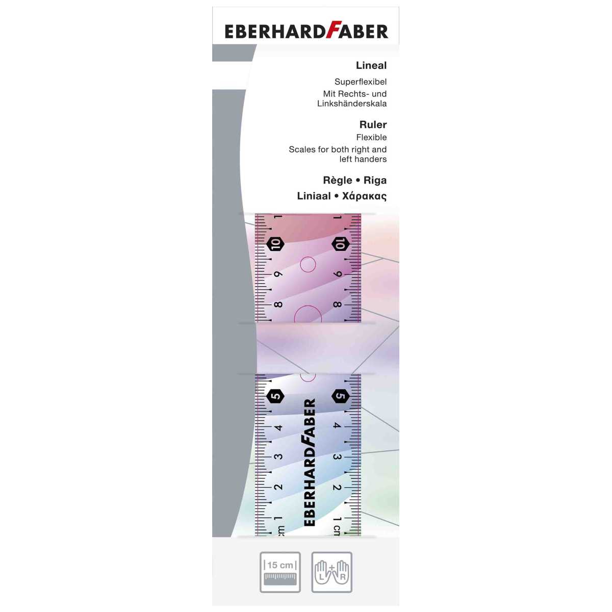 EBERHARD FABER Lineal rainbow flexibel 15cm für Links- und Rechtshänder