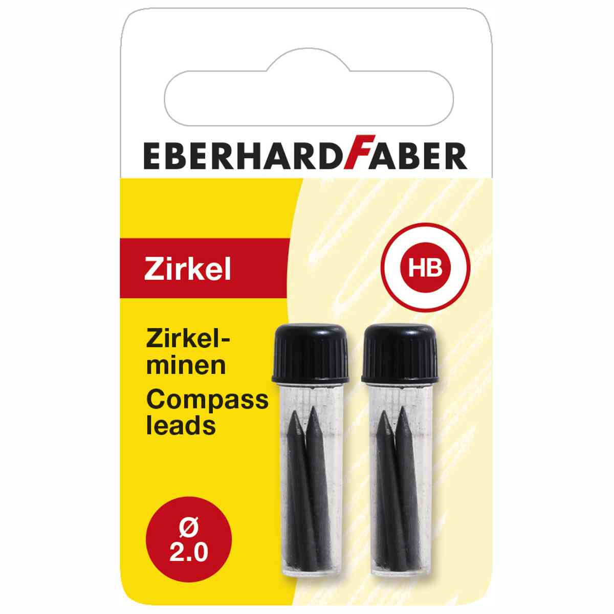 EBERHARD FABER Zirkelmine Ersatzmine für Zirkel HB 2 x 4 Stück -DOPPELPACK-