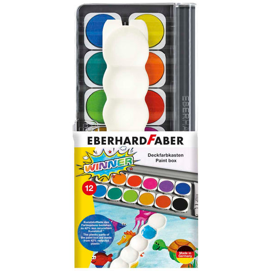EBERHARD FABER Deckfarbkasten Winner 12 Farben aus 51% Recycling Material