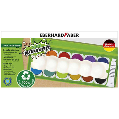 EBERHARD FABER Deckfarbkasten Green Winner 12 Farben aus 100% Recycling Material