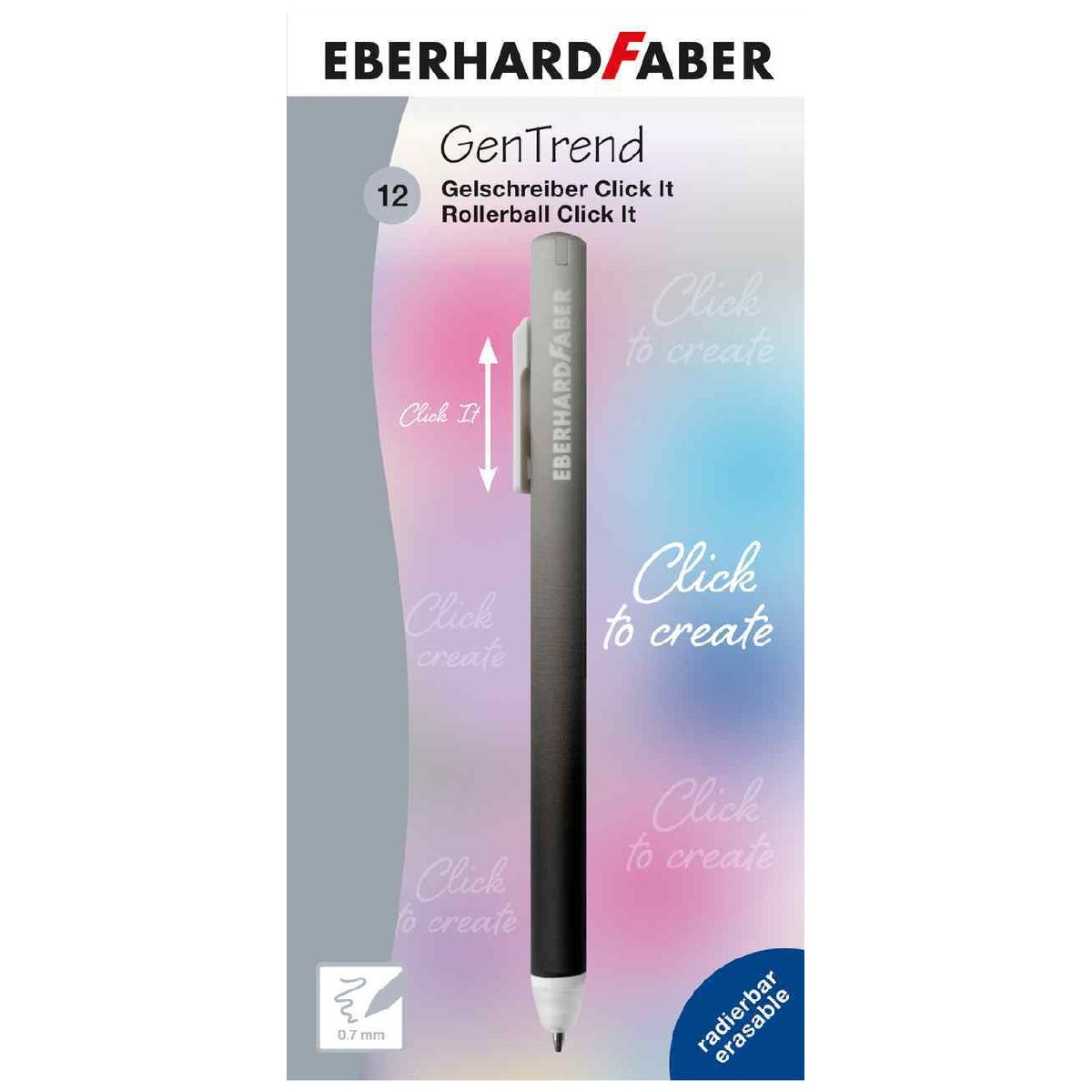 Gelschreiber Click It! grau/schwarz
