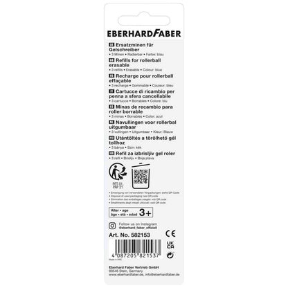 EBERHARD FABER Gelschreiber Mine Animal Erase It 0,7mm blau 3 Stück