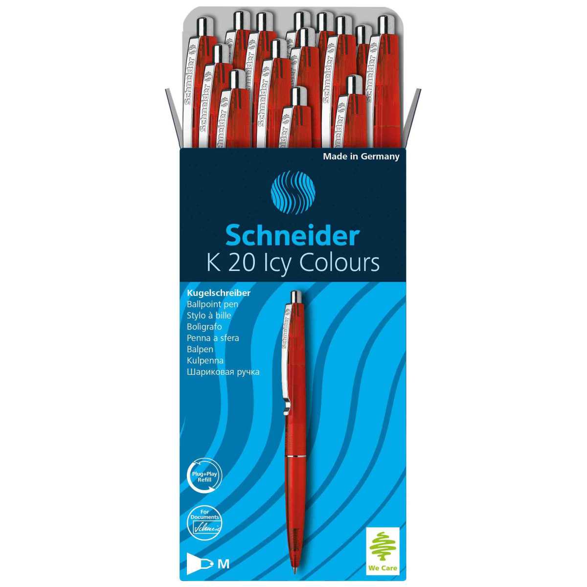 SCHNEIDER Kugelschreiber ICY COLORS K20 Gehäuse rot, Schreibfarbe rot M