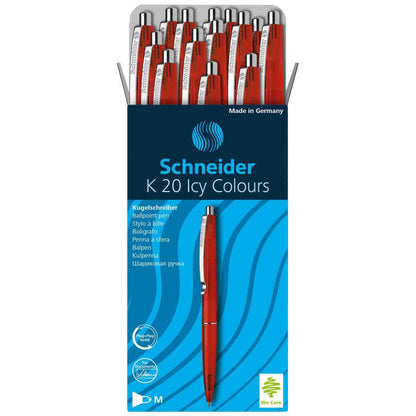 SCHNEIDER Kugelschreiber ICY COLORS K20 Gehäuse rot, Schreibfarbe rot M
