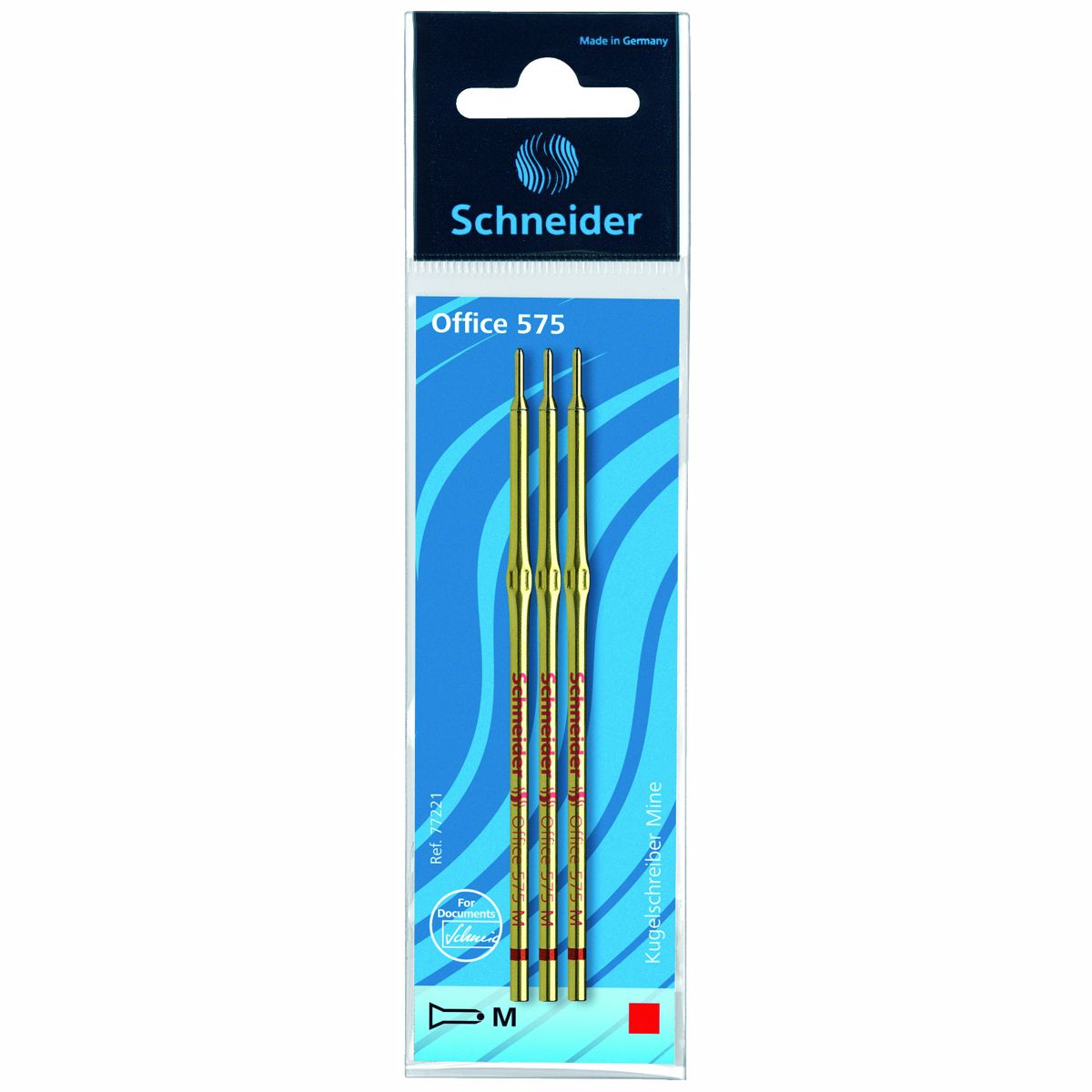 SCHNEIDER Kugelschreibermine Office 575 M rot 3 Stück