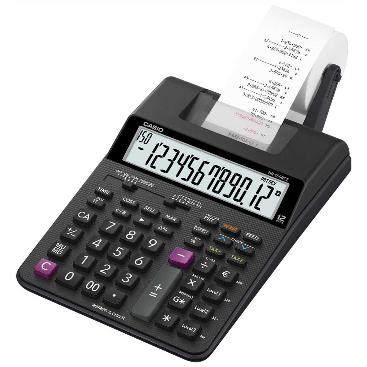 CASIO Tischrechner HR-150RCE 12-stellig schwarz