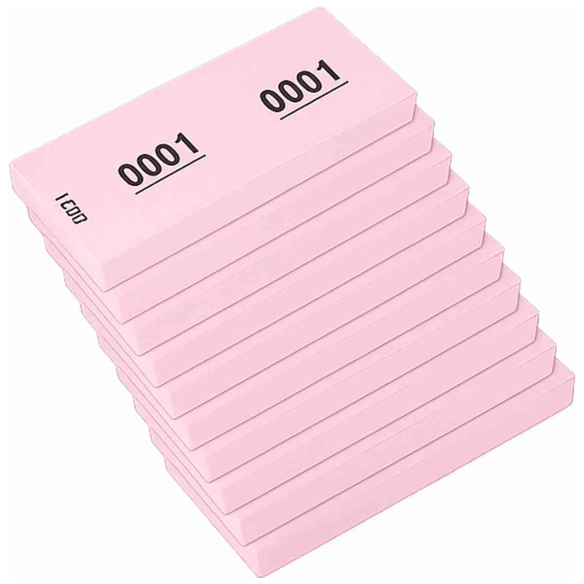 KANGARO Doppelnummernblöcke | Garderobennummern | Lose 1-1000 42x105mm rosa