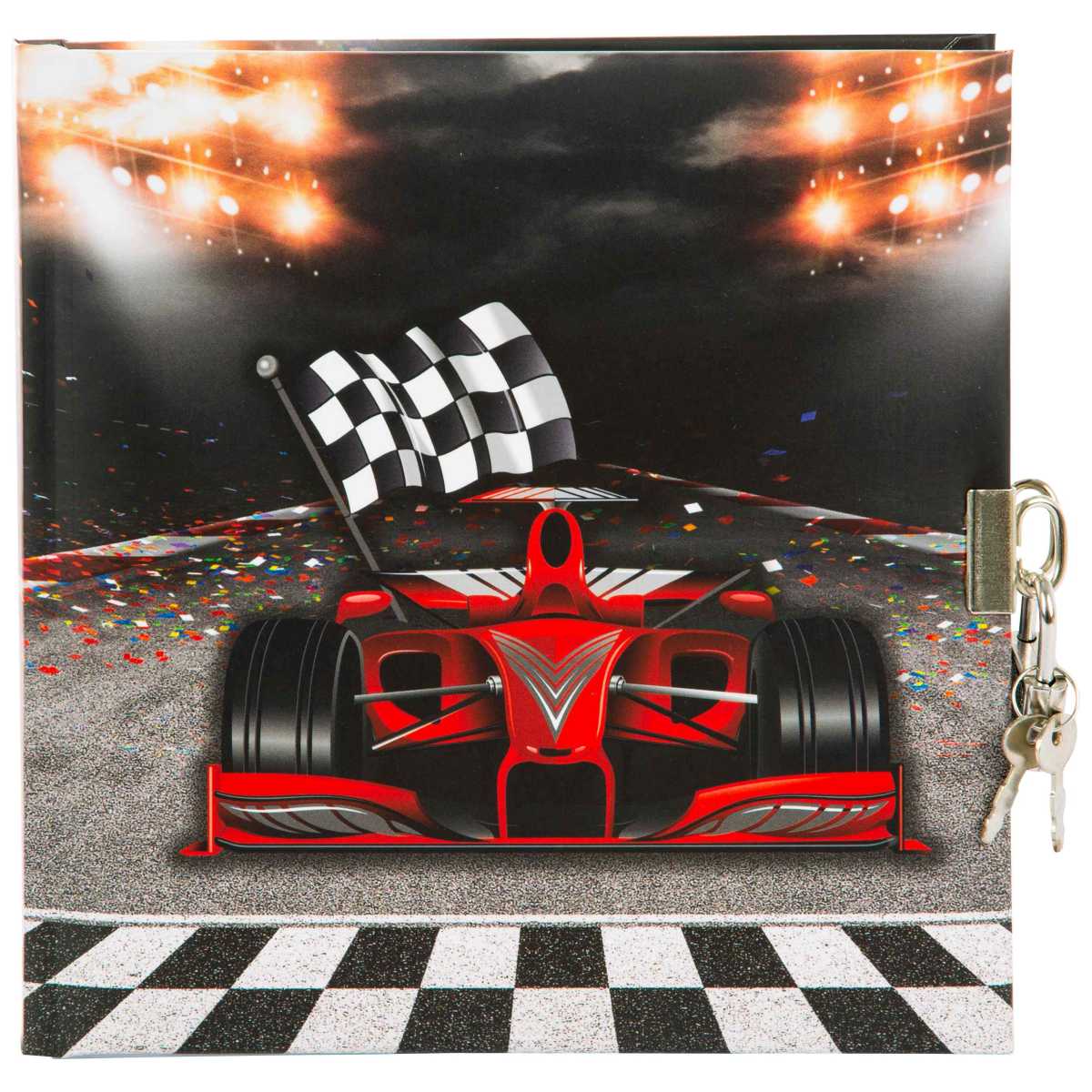 GOLDBUCH Tagebuch mit Schloss Racing Champion 16,5x16,5cm 96 weiße Seiten