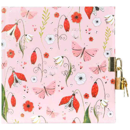 GOLDBUCH Tagebuch mit Schloss TURNOWSKY Secret Garden pink 16,5x16,5cm 96 weiße Seiten