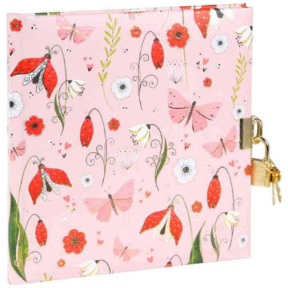 GOLDBUCH Tagebuch mit Schloss TURNOWSKY Secret Garden pink 16,5x16,5cm 96 weiße Seiten