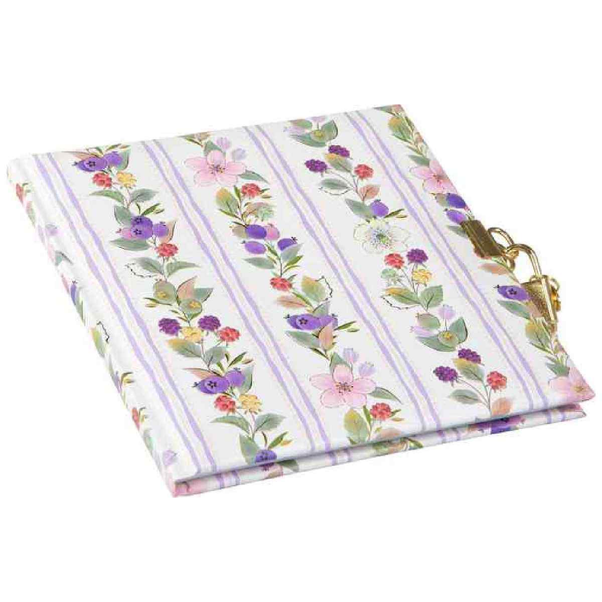 GOLDBUCH Tagebuch mit Schloss TURNOWSKY Blissful Blossom 16,5x16,5cm 96 weiße Seiten