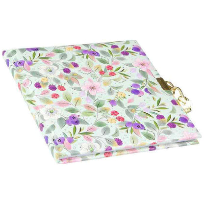 GOLDBUCH Tagebuch mit Schloss TURNOWSKY Blissful Blossom green 16,5x16,5cm 96 weiße Seiten