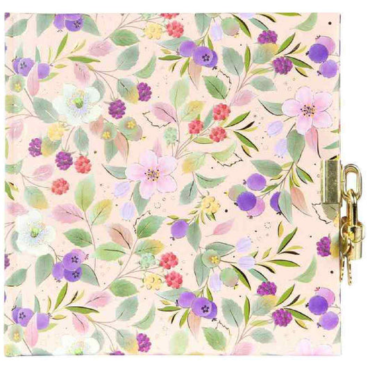 GOLDBUCH Tagebuch mit Schloss TURNOWSKY Blissful Blossom mango 16,5x16,5cm 96 weiße Seiten
