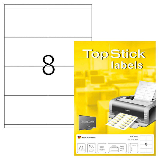 Etiketten 105 x 70mm 100 Blatt = 800 Stück