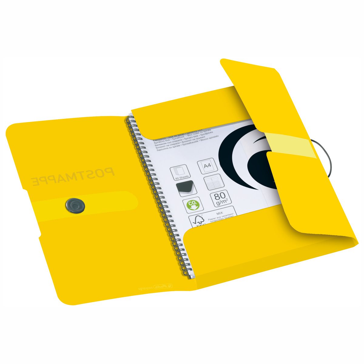 HERLITZ Postmappe gelb A4 PP Gummizug