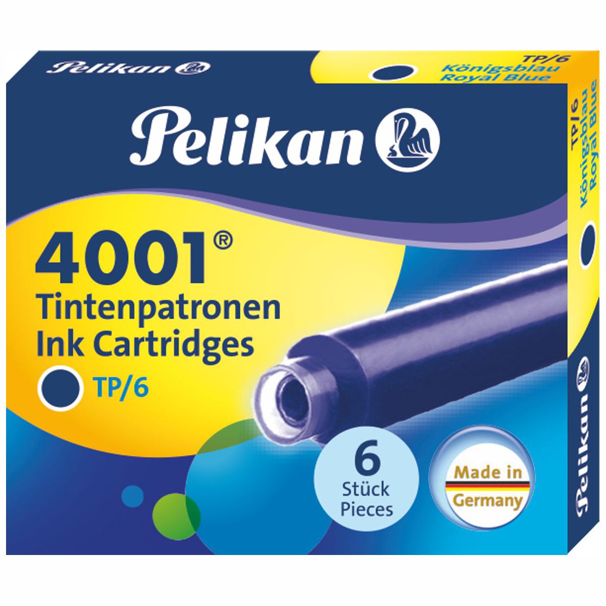 PELIKAN Tintenpatrone 4001 kurz königsblau 6 Stück