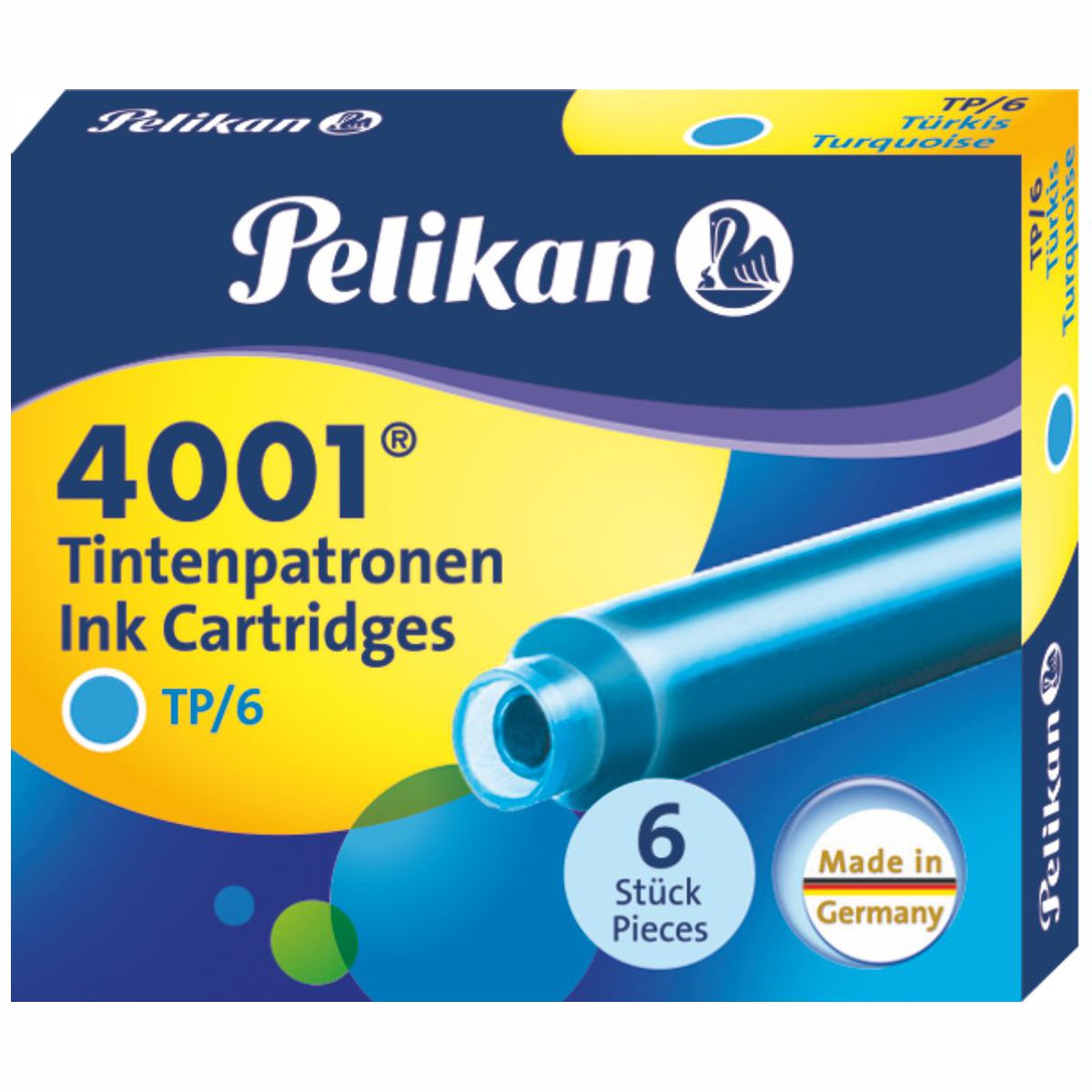 PELIKAN Tintenpatrone 4001 kurz türkis 6 Stück