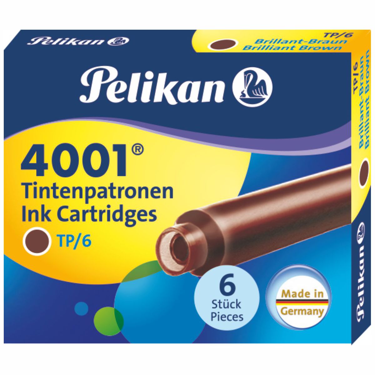 PELIKAN Tintenpatrone 4001 kurz brilliant-braun 6 Stück