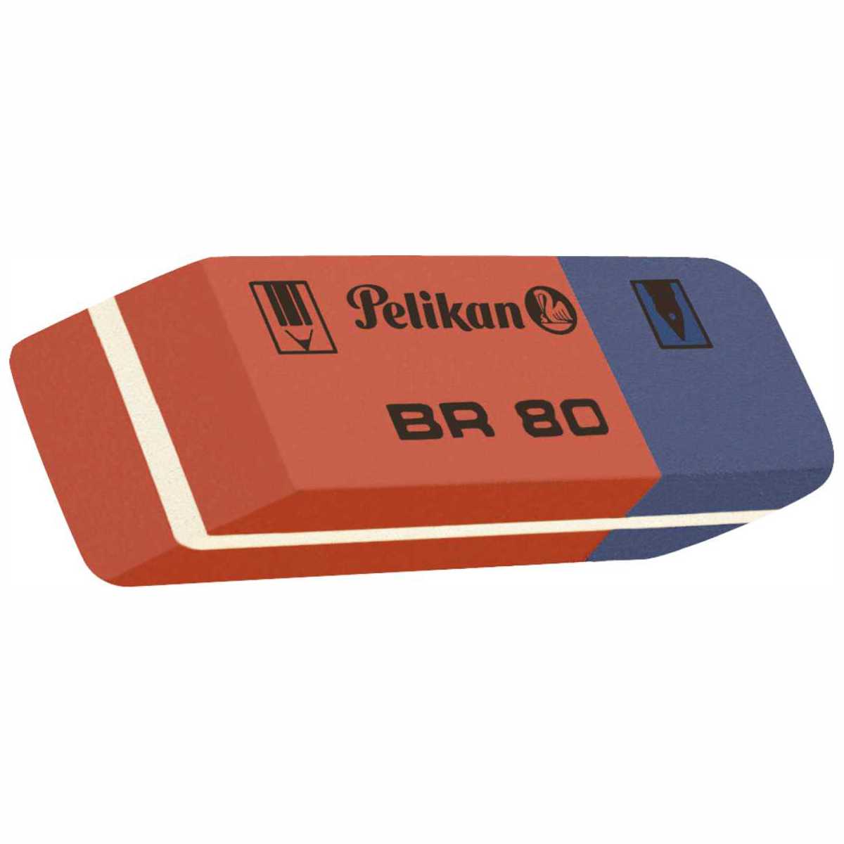 PELIKAN Radiergummi BR80 rot / blau 41 x 8 x 14 mm aus Naturkautschuk