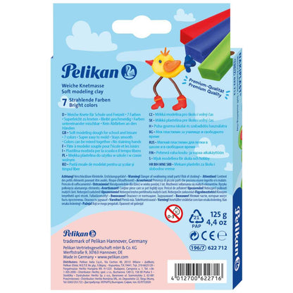 PELIKAN Knetmasse Nakiplast 196/7 in 7 Farbien sortiert 125g