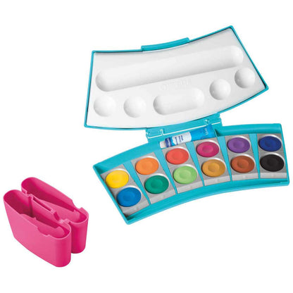 PELIKAN Deckfarbkasten ProColor türkis / pink 12 Farben + Deckweiss