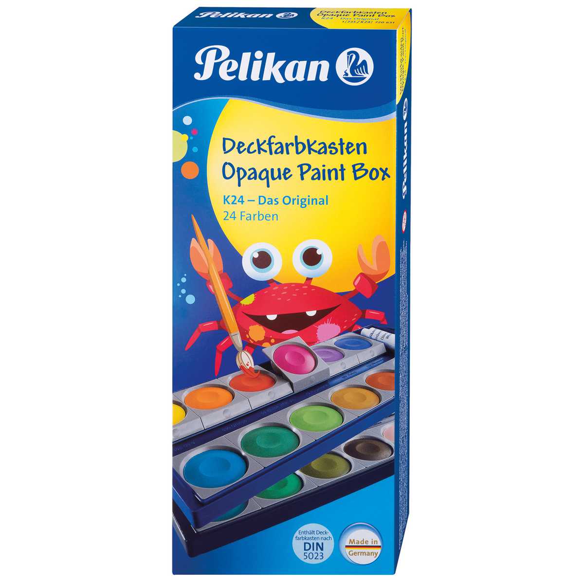 PELIKAN Malkarten / Deckfarbkasten K24 24 Farben + Deckweiß