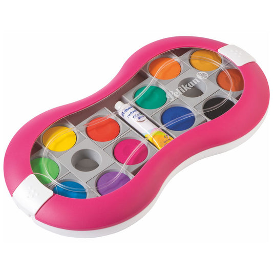 PELIKAN Deckfarbkasten Space+ pink 12 Farben + Deckweiß