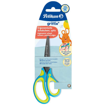 PELIKAN Schulschere Griffix spitz neon fresh blue R