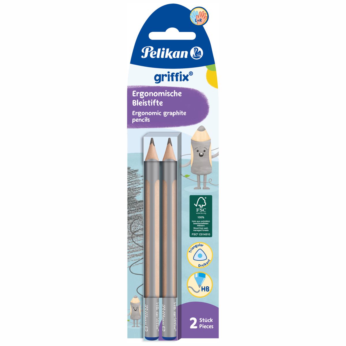 PELIKAN Ergonomischer Bleistift griffix HB Nr. 2 -Doppelpack-