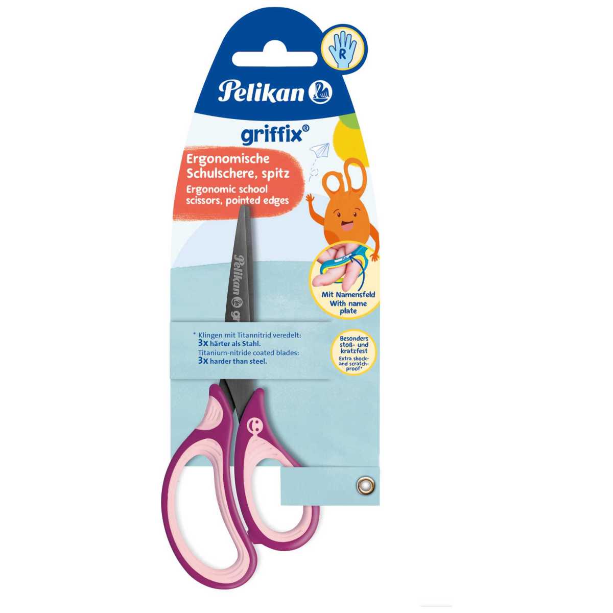 PELIKAN Schulschere Griffix spitz sweet berry R