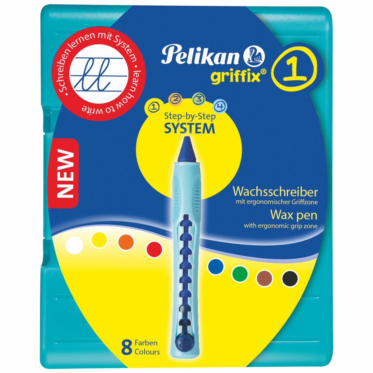 PELIKAN Wachsmalkreide Griffix 1, 8 Farben wasserfest