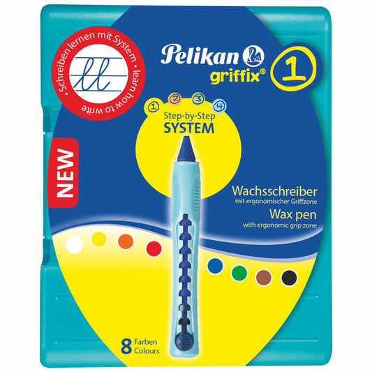 PELIKAN Wachsmalkreide Griffix 1, 8 Farben wasserfest
