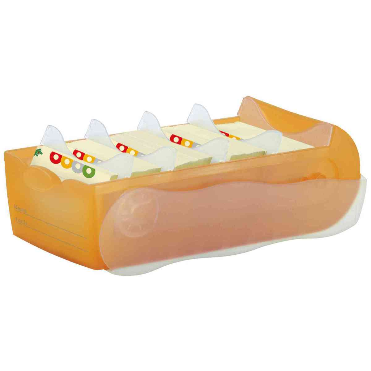 HAN Karteibox Croco A7 997-603 orange-transluzent mit 5 Stützen und 100 Karten