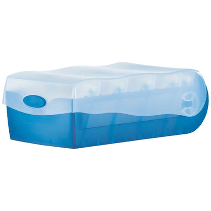 HAN Karteibox Croco A7 997-603 blau-transluzent mit 5 Stützen und 100 Karten
