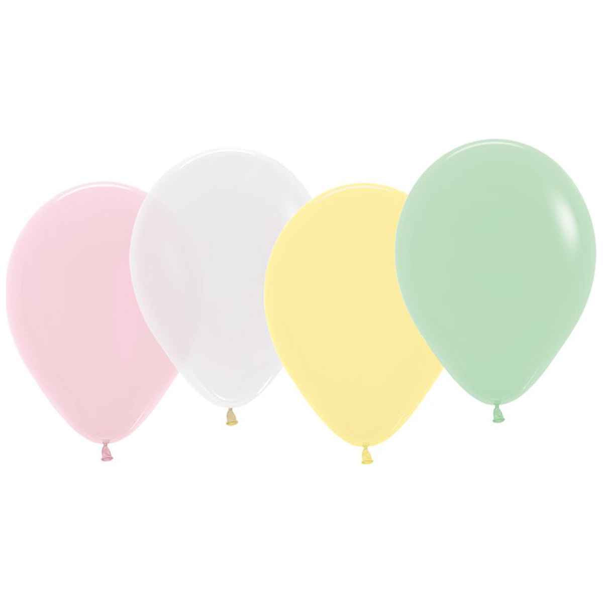 TIB Luftballons rund 90cm Umfang 8 Stück pastell farbig sortiert