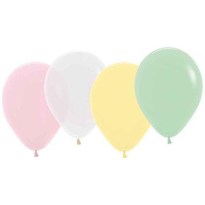 TIB Luftballons rund 90cm Umfang 8 Stück pastell farbig sortiert
