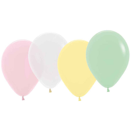 TIB Luftballons rund 90cm Umfang 8 Stück pastell farbig sortiert