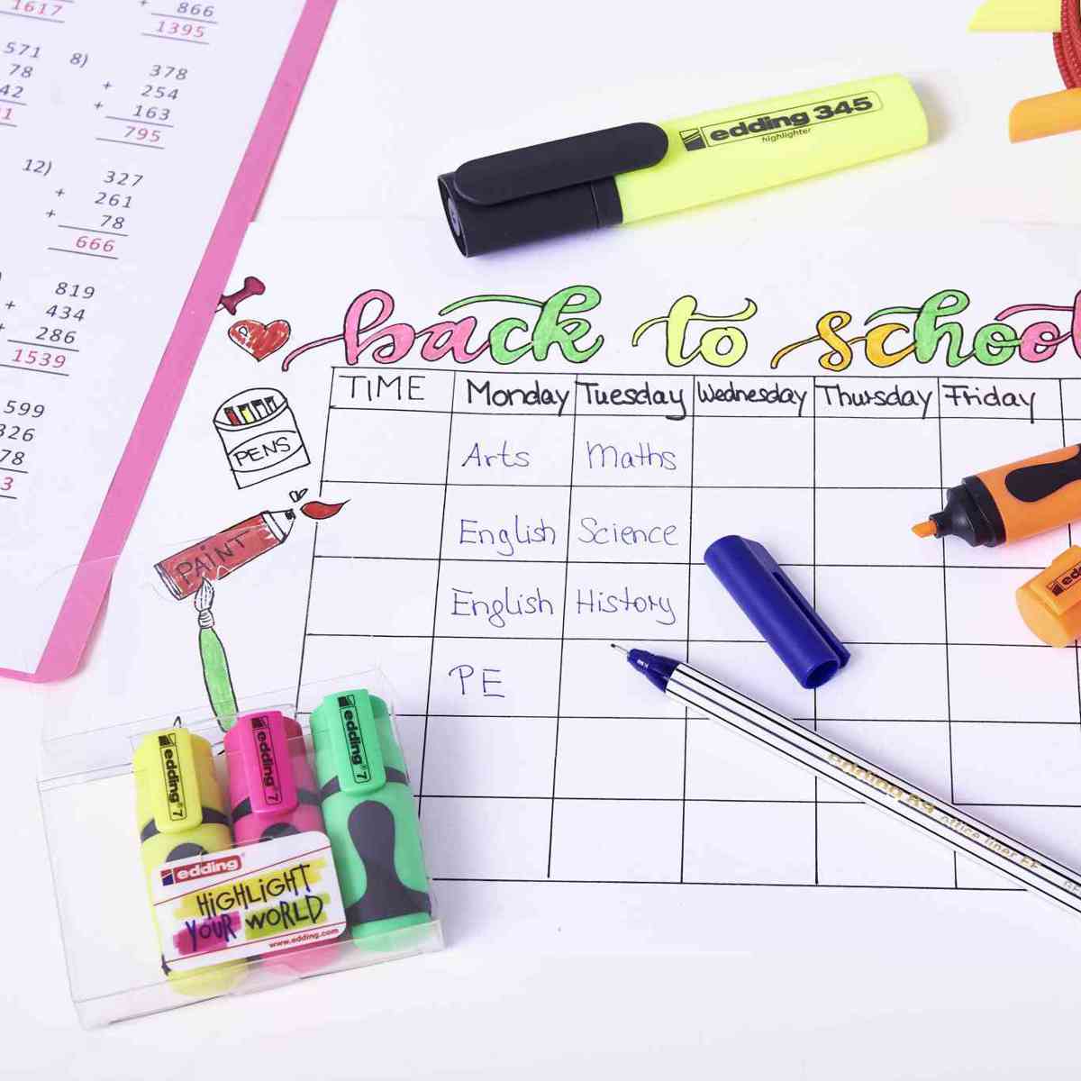 EDDING Textmarker 7 Mini Set 4 Farben 1-3mm 4+1 Gratis