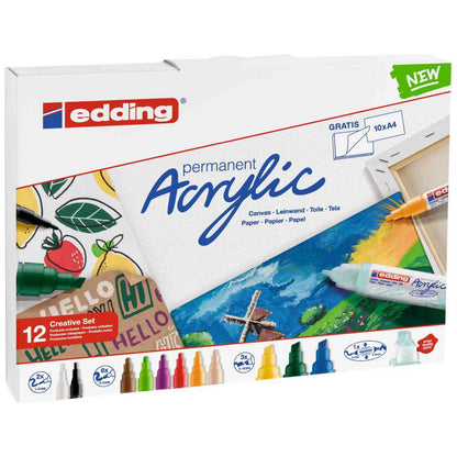 EDDING Acryl-Starterset BASIC Creative Set mit 12 Stiften
