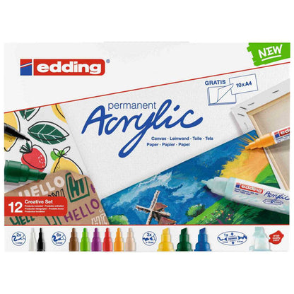 EDDING Acryl-Starterset BASIC Creative Set mit 12 Stiften