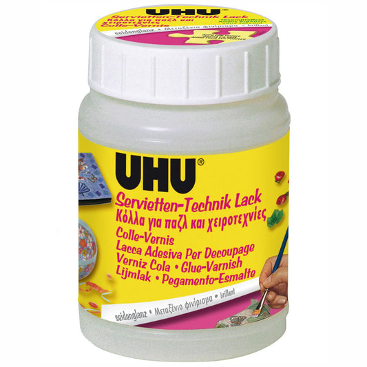 UHU Bastellack 47435 Servietten-Technik-Lack Dose 150ml seidenglanz