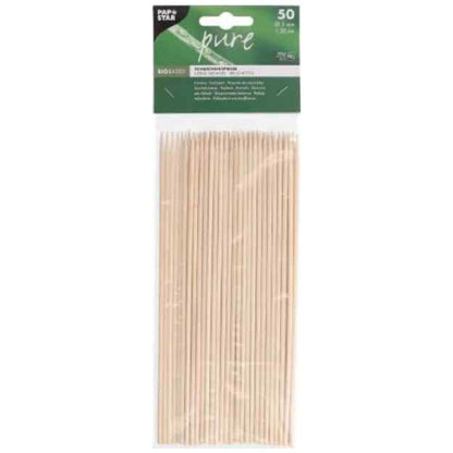PAPSTAR Schaschlikspieße natur 20cm,Durchmesser 3mm, 50 Stück