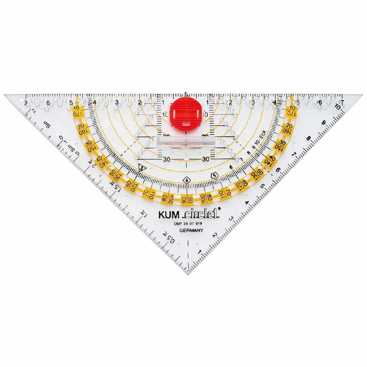 KUM Geodreieck Circlett transparent