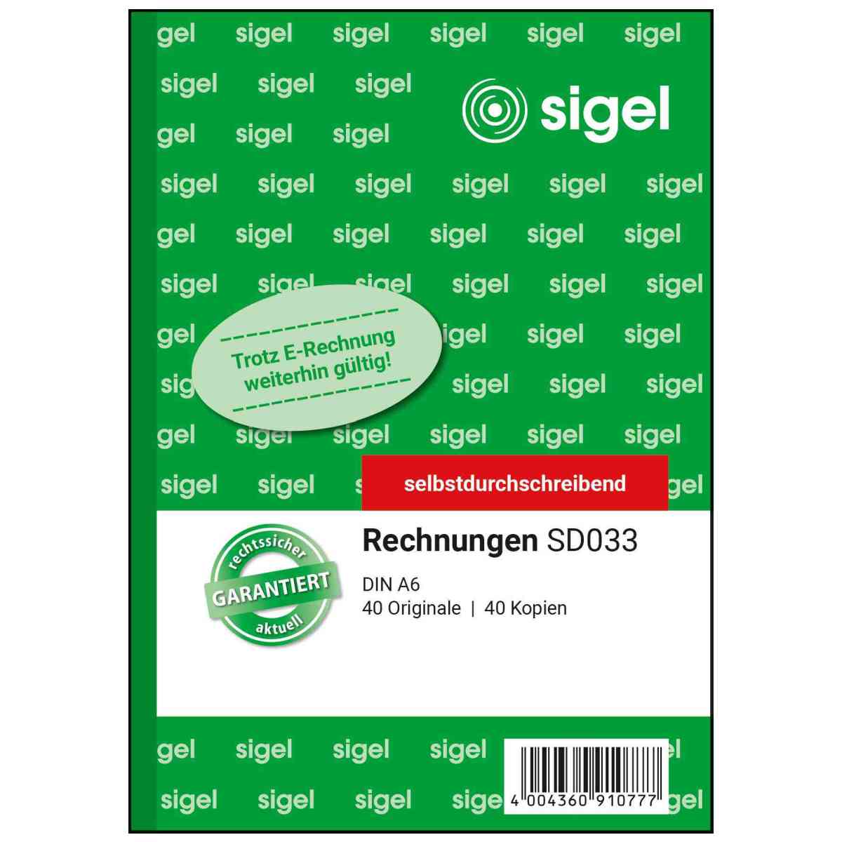 SIGEL Rechnung SD033 A6 2 x 40 Blatt selbstdurchschreibend