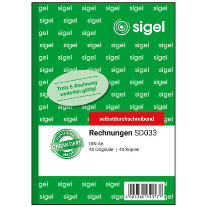 SIGEL Rechnung SD033 A6 2 x 40 Blatt selbstdurchschreibend