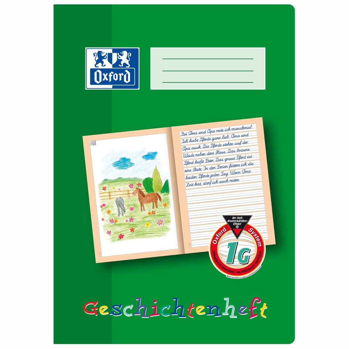 OXFORD Geschichtenheft A4 16 Blatt Lineatur 1G